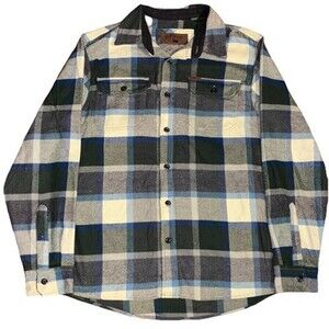 Orvis Flannel Shirt Mens Medium Plaid Button Up Outdoor Hiking